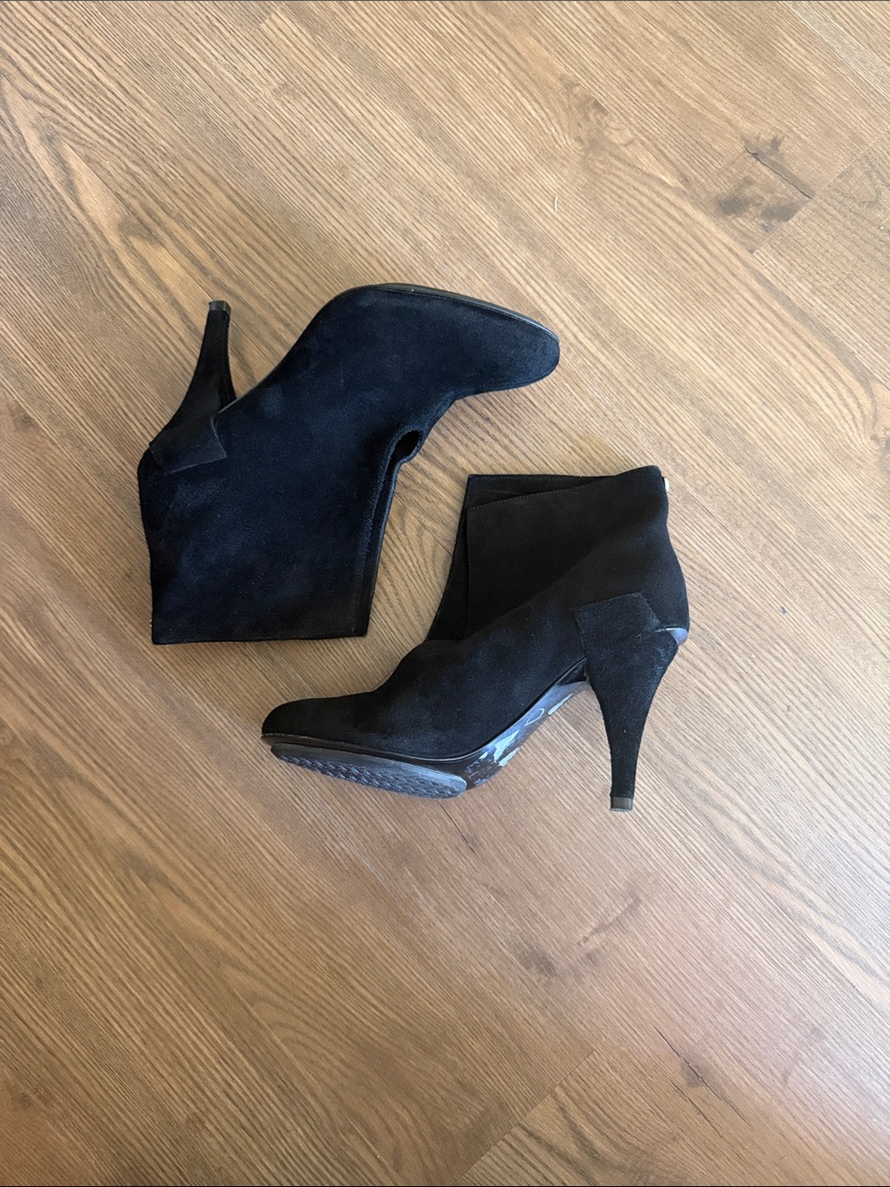 Michael Kors Black Suede Cutout Ankle Booties
